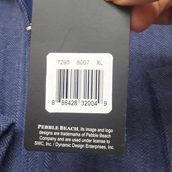 NWT Pebble Beach Golf Performance Jacket Men's Navy Blue Full Zip‎ Up Sz XL - Picture 8 of 9